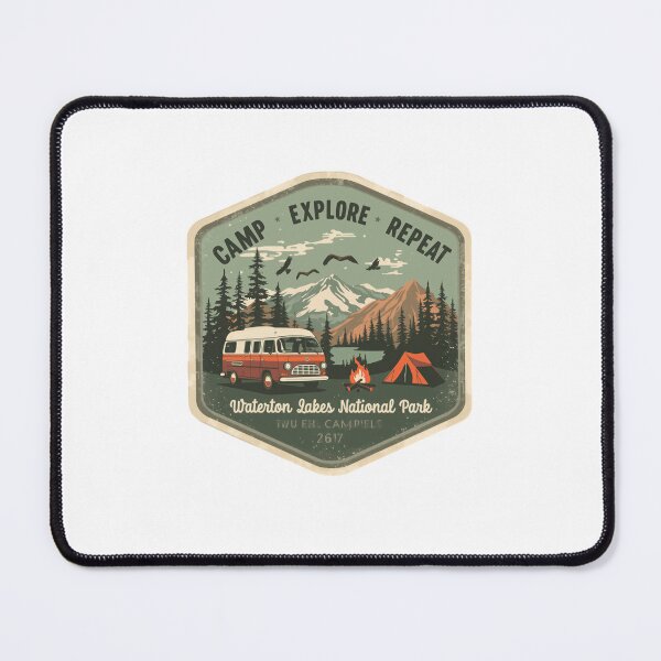 Item preview, Camp Explore Repeat Waterton Lakes National Park Camping Adventure Traveler designed and sold by Simsimah26Parks.