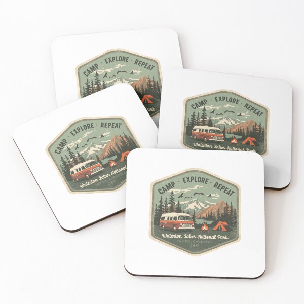 Item preview, Camp Explore Repeat Waterton Lakes National Park Camping Adventure Traveler designed and sold by Simsimah26Parks.