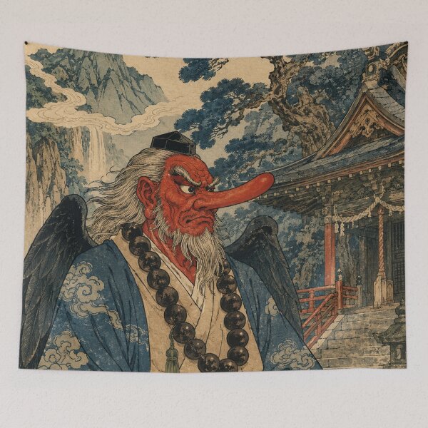 Item preview, Scarlet Longnose - Vintage Japanese Tengu Ukiyo-e Woodblock designed and sold by bapupa.