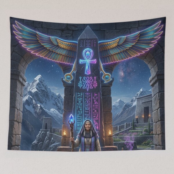 Item preview, Neon Ankh of Eternal Wisdom | Mystical Ancient Egypt Fantasy Art designed and sold by Queen Cleopatra.