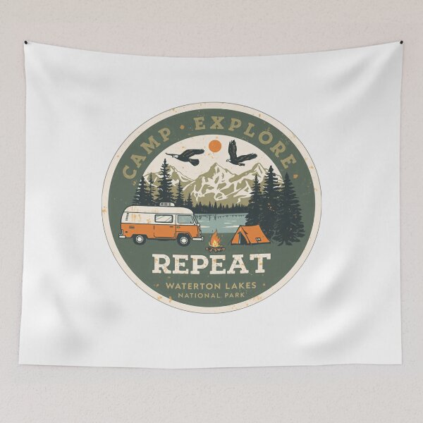 Item preview, Camp Explore Repeat Waterton Lakes National Park Traveler Adventure designed and sold by Simsimah26Parks.
