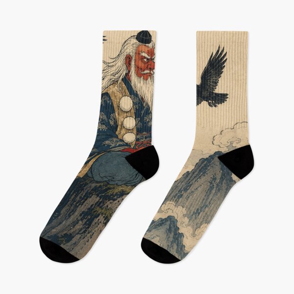 Item preview, Summit Sage - Vintage Japanese Tengu Ukiyo-e Woodblock designed and sold by bapupa.