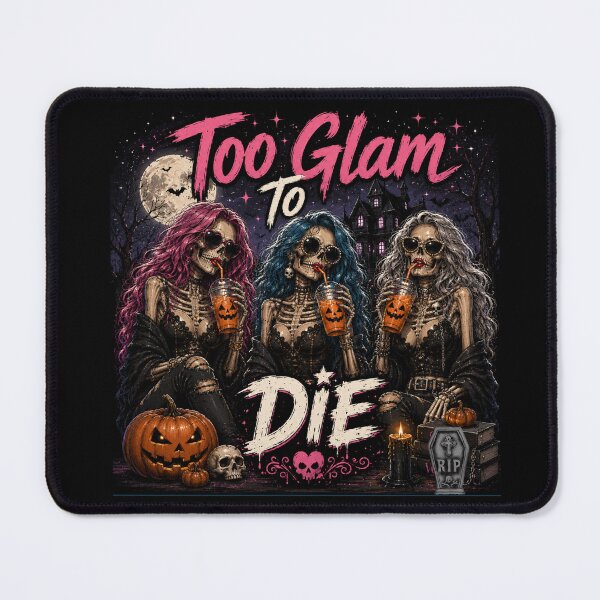 Item preview, Too Glam To Die Gothic Skeleton Girls Halloween Design designed and sold by MotylekAnia.