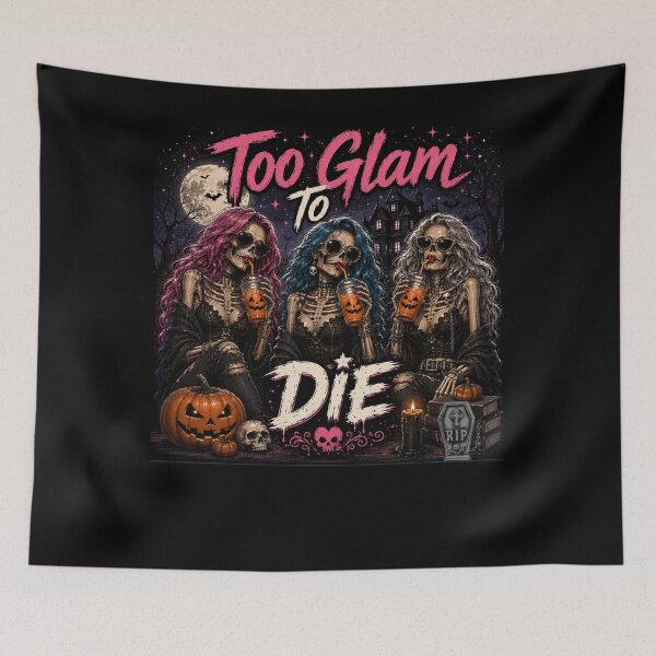 Item preview, Too Glam To Die Gothic Skeleton Girls Halloween Design designed and sold by MotylekAnia.