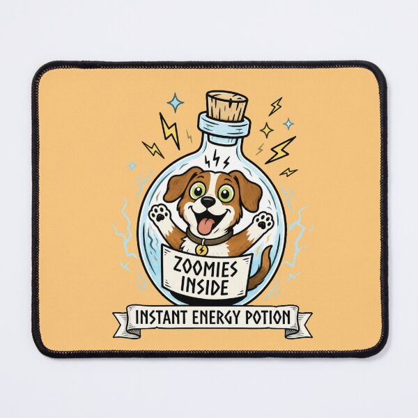Item preview, Zoomies Inside – Instant Energy Potion Funny Dog Cartoon designed and sold by MythoWorldddd.