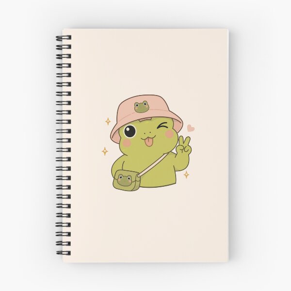Item preview, Cute Kawaii Frog Explorer | Bucket Hat Frog with Peace Sign designed and sold by Lilypad Shop.
