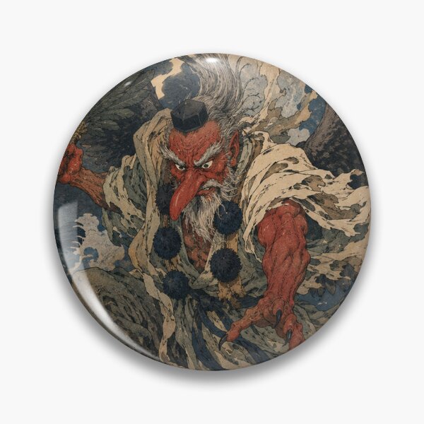 Item preview, Temple Marauder - Vintage Japanese Tengu Ukiyo-e Woodblock designed and sold by bapupa.