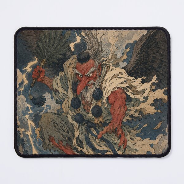 Item preview, Temple Marauder - Vintage Japanese Tengu Ukiyo-e Woodblock designed and sold by bapupa.