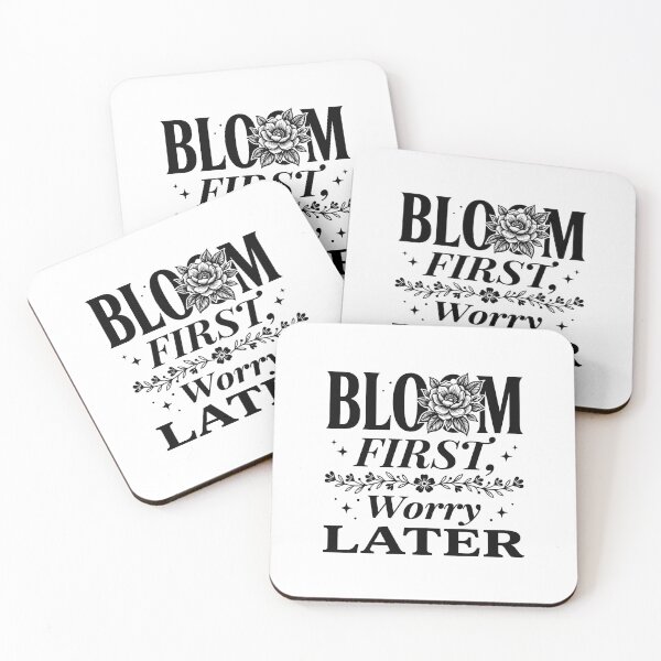 Item preview, Bloom First Worry Later | Minimalist Self-Care Quote designed and sold by PrintTycoon.