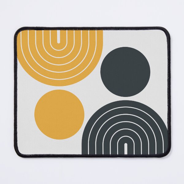 Item preview, Mid Century Modern Geometric Rainbow Arch Mustard Yellow and Charcoal Gray designed and sold by nineFlorals.
