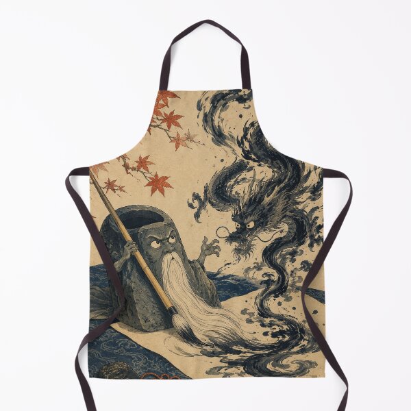 Item preview, Ink Brush Sage - Vintage Japanese Tsukumogami Ukiyo-e Woodblock designed and sold by bapupa.