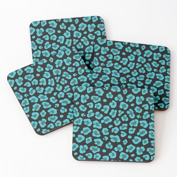 Item preview, Black And Turquoise Leopard Print designed and sold by pattern-archive.