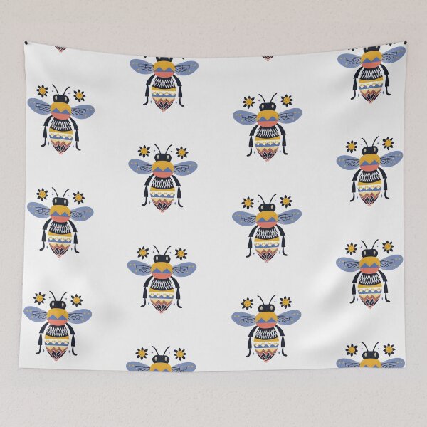Item preview, Scandinavian Folk Art, Bee With Flowers designed and sold by xiao xuans.