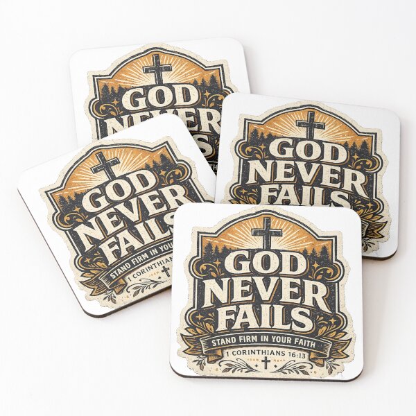 Item preview, God Never Fails Christian Faith Inspirational Sticker designed and sold by Omanut Studio — By Ashwin..