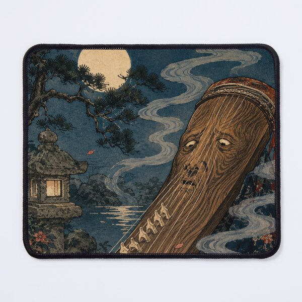Item preview, Melodic Weaver - Vintage Japanese Tsukumogami Ukiyo-e Woodblock designed and sold by bapupa.