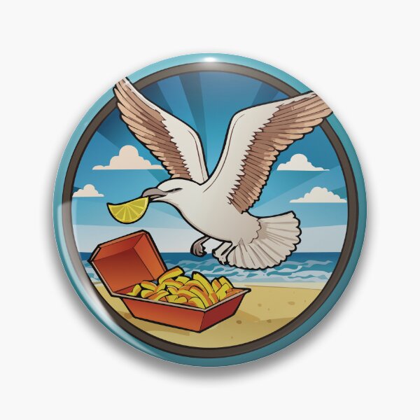 Item preview, Seagull Snack Thief Retro British Seaside designed and sold by Bear Wolf Design.
