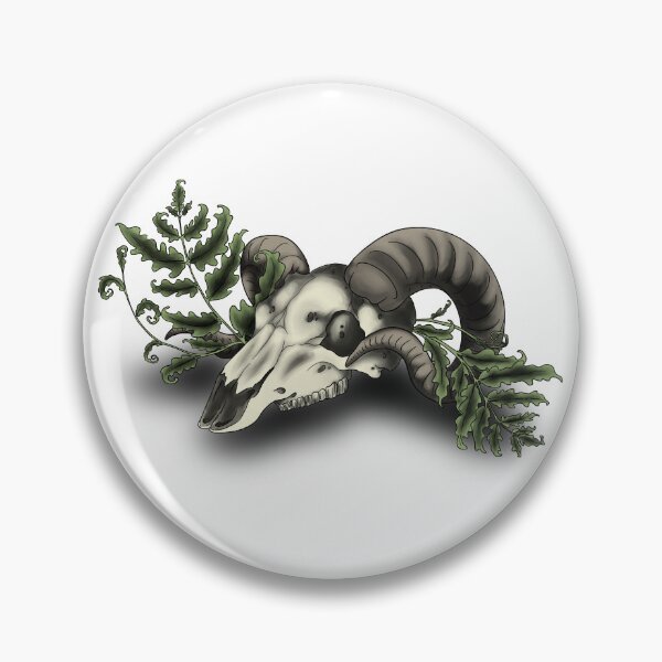 Item preview, Fern and Ram Botanical Skull Illustration designed and sold by Salty Psyche.