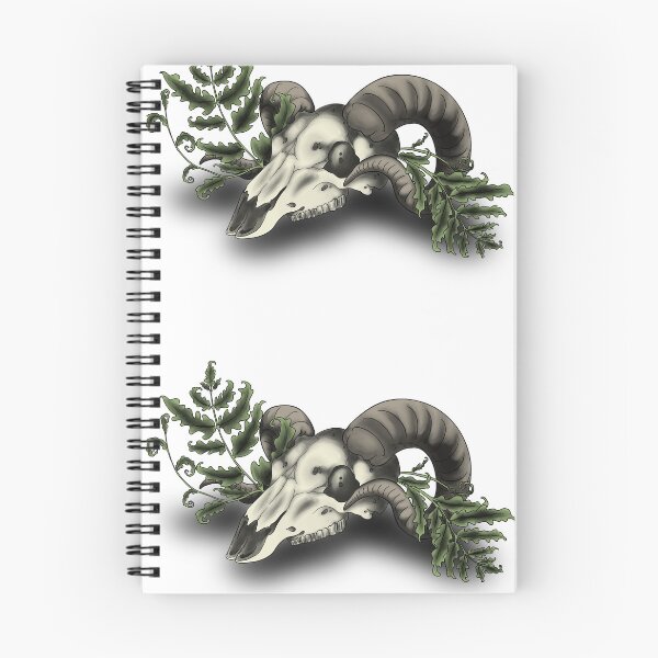 Item preview, Fern and Ram Botanical Skull Illustration designed and sold by Salty Psyche.