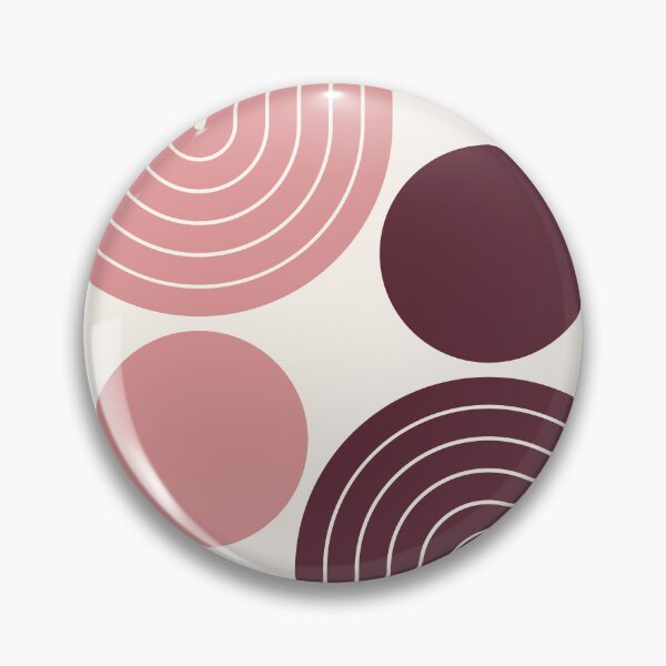 Item preview, Mid Century Modern Geometric Rainbow Arch Blush Pink and Burgundy Red designed and sold by nineFlorals.