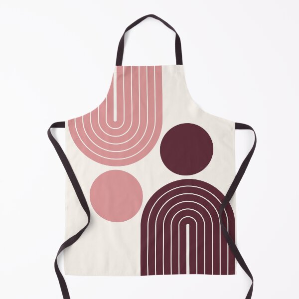 Item preview, Mid Century Modern Geometric Rainbow Arch Blush Pink and Burgundy Red designed and sold by nineFlorals.