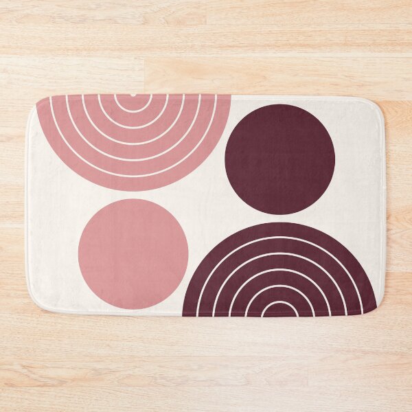 Item preview, Mid Century Modern Geometric Rainbow Arch Blush Pink and Burgundy Red designed and sold by nineFlorals.