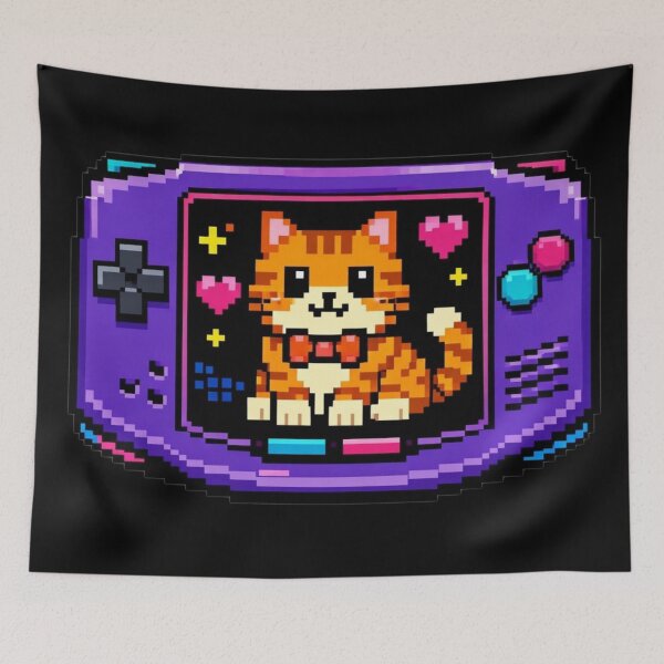 Item preview, Pixel Art Orange Tabby Cat in Retro Gaming Console Sticker designed and sold by Timeless Junction.