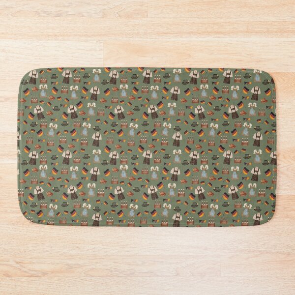 Item preview, Watercolor German Flag and Costumes Dark Green Oktoberfest Pattern designed and sold by svitlaarty.