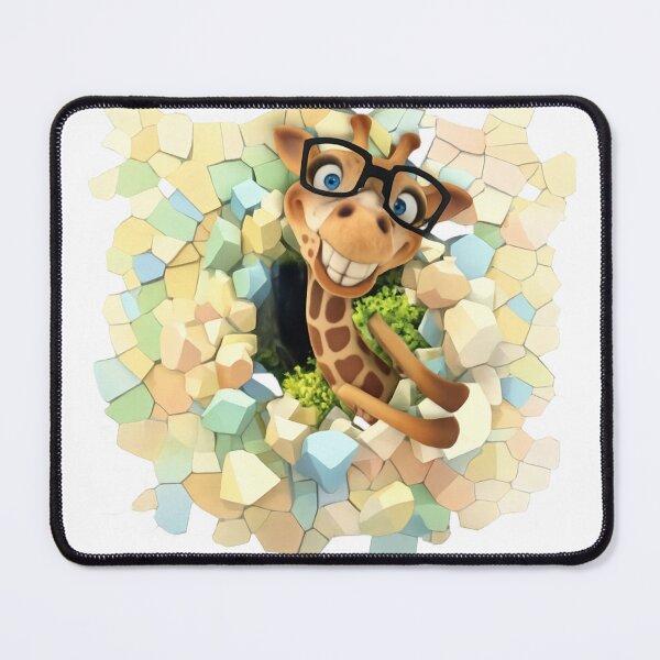 Item preview, Cartoon Giraffe with Glasses in Colorful Mosaic Background designed and sold by Artdrop62.