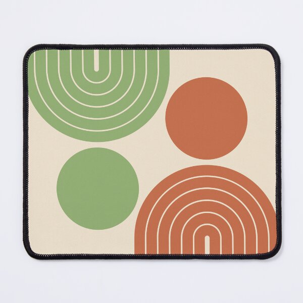 Item preview, Mid Century Modern Geometric Rainbow Arch Terracotta Rust and Sage Green designed and sold by nineFlorals.
