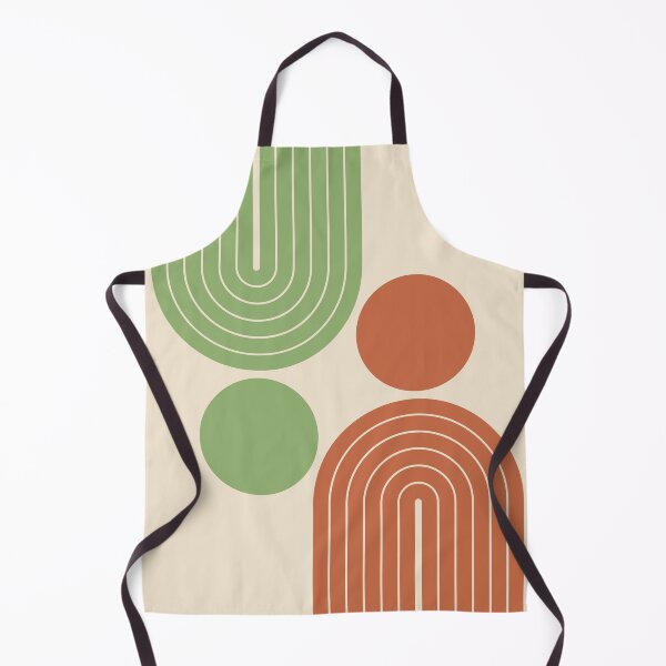 Item preview, Mid Century Modern Geometric Rainbow Arch Terracotta Rust and Sage Green designed and sold by nineFlorals.