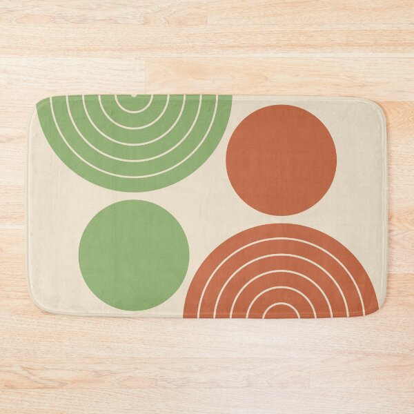 Item preview, Mid Century Modern Geometric Rainbow Arch Terracotta Rust and Sage Green designed and sold by nineFlorals.