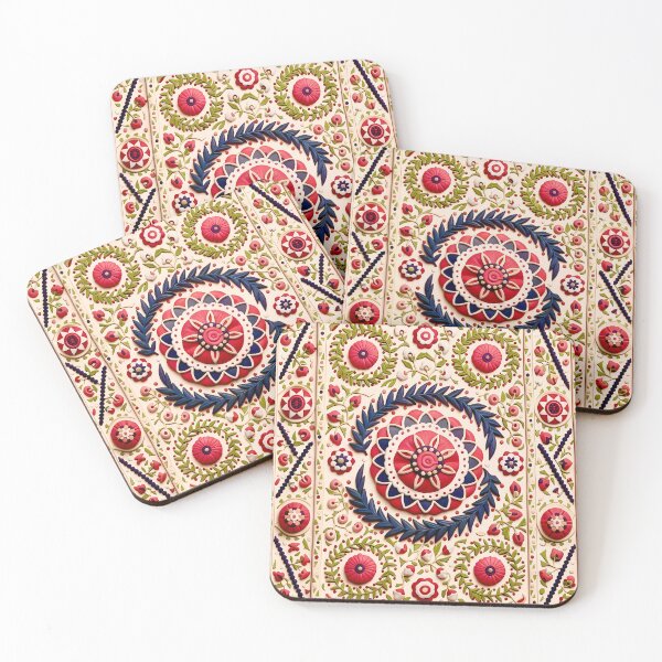 Item preview, Samarkand Suzani Uzbekistan Embroidery Print designed and sold by Vicky Brago-Mitchell®.