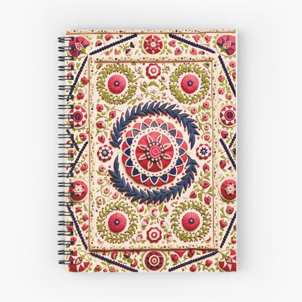 Item preview, Samarkand Suzani Uzbekistan Embroidery Print designed and sold by Vicky Brago-Mitchell®.
