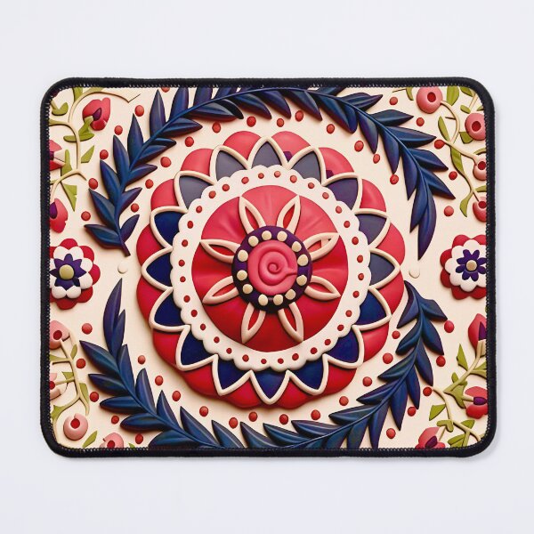 Item preview, Samarkand Suzani Uzbekistan Embroidery Print designed and sold by Vicky Brago-Mitchell®.