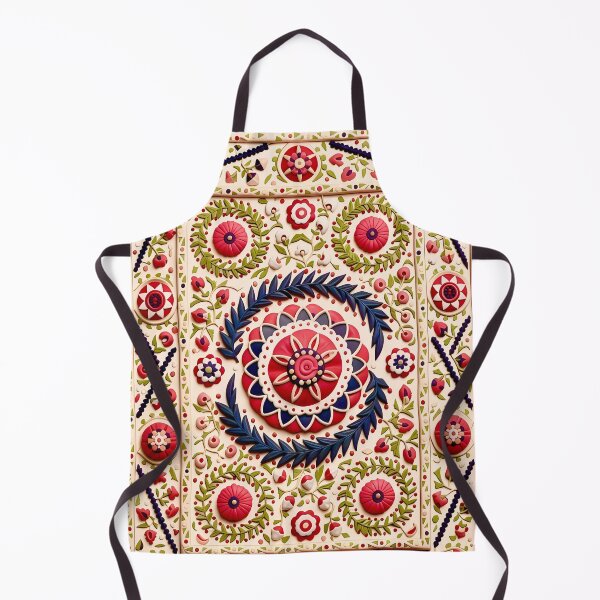 Item preview, Samarkand Suzani Uzbekistan Embroidery Print designed and sold by Vicky Brago-Mitchell®.