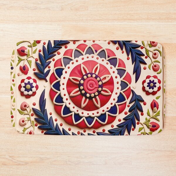 Item preview, Samarkand Suzani Uzbekistan Embroidery Print designed and sold by Vicky Brago-Mitchell®.