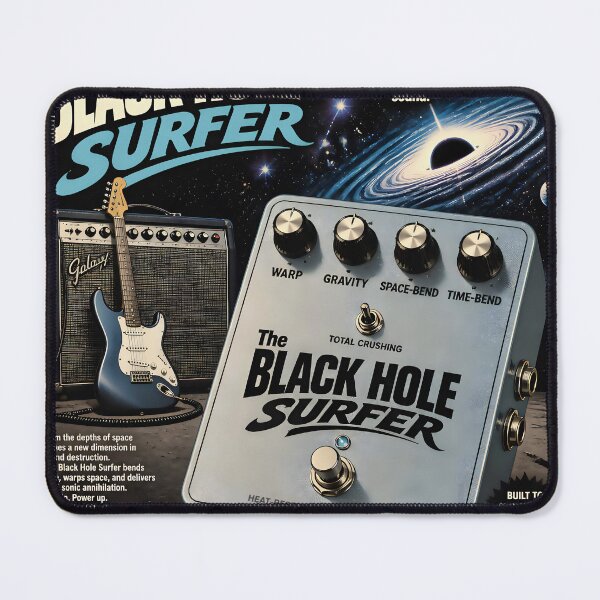 Item preview,  The Black Hole Surfer — Imaginary Space Rock Guitar Pedal Parody designed and sold by Mantramontics.