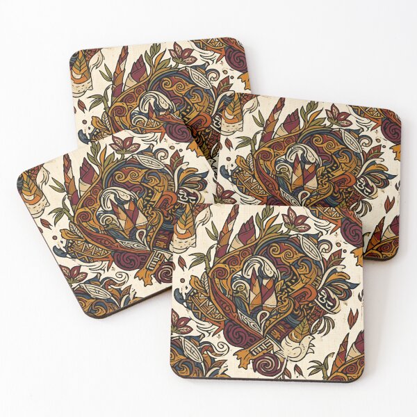 Item preview, Vintage Moroccan Bohemian Geometric Floral Retro Terracotta Art  designed and sold by crackerflake.