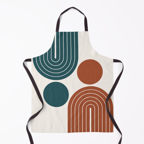 Item preview, Mid Century Modern Geometric Rainbow Arch Deep Teal and Burnt Sienna designed and sold by nineFlorals.