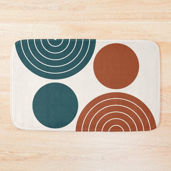 Item preview, Mid Century Modern Geometric Rainbow Arch Deep Teal and Burnt Sienna designed and sold by nineFlorals.