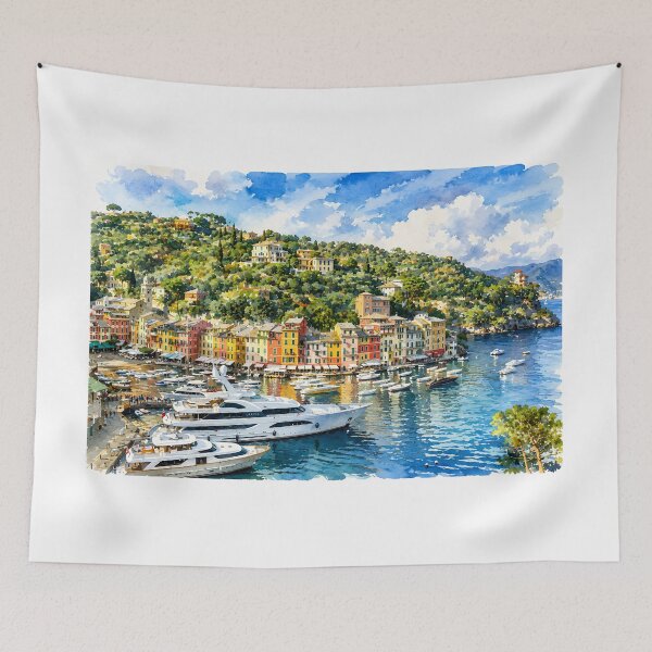 Item preview, Portofino Harbor, Liguria designed and sold by HOMETOWN86.