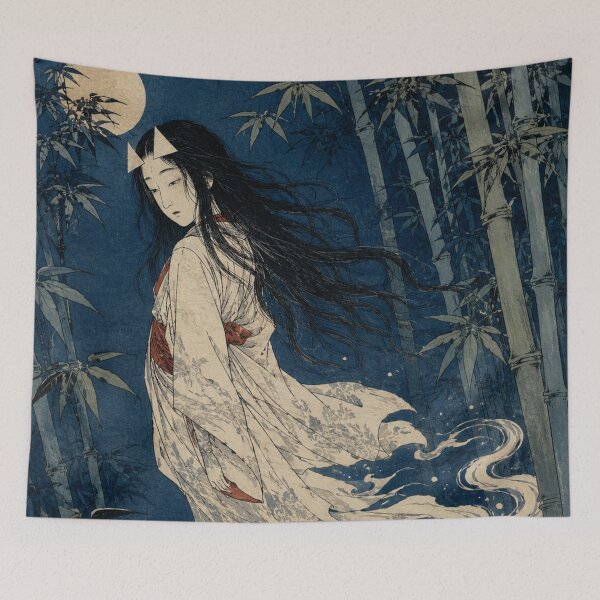 Item preview, Floating Lament - Vintage Japanese Yurei Ghost Ukiyo-e Woodblock designed and sold by bapupa.