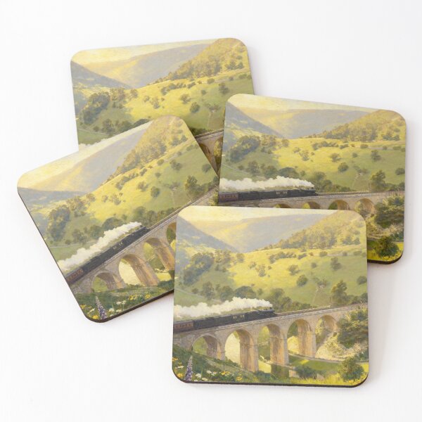 Item preview, Monsal Dale Viaduct Steam Train - Peak District Summer Landscape designed and sold by QuietCanvasArtworks.