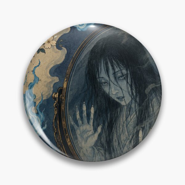 Item preview, Mirror Haunting - Vintage Japanese Yurei Ghost Ukiyo-e Woodblock designed and sold by bapupa.