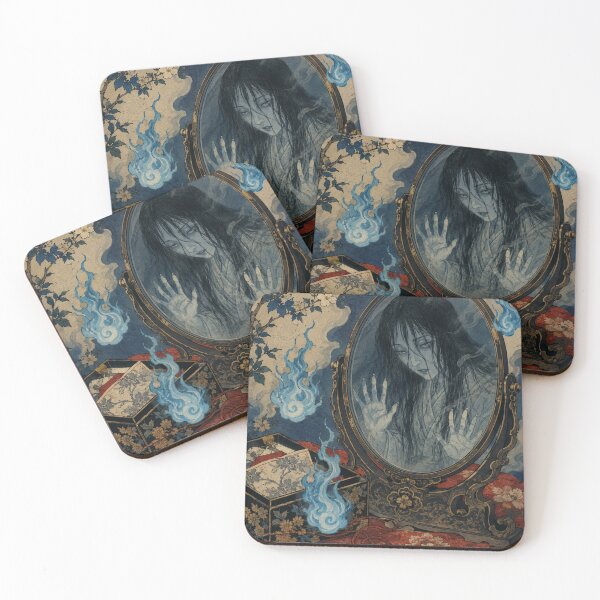 Item preview, Mirror Haunting - Vintage Japanese Yurei Ghost Ukiyo-e Woodblock designed and sold by bapupa.