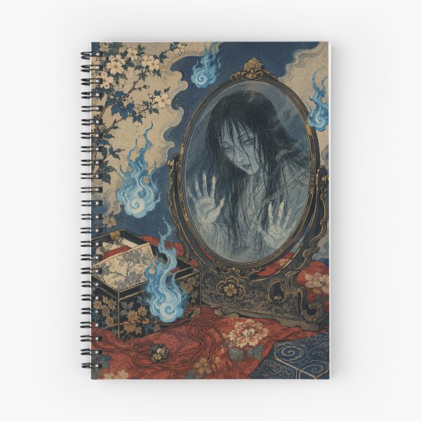 Item preview, Mirror Haunting - Vintage Japanese Yurei Ghost Ukiyo-e Woodblock designed and sold by bapupa.