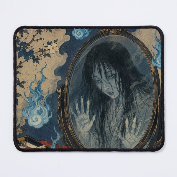 Item preview, Mirror Haunting - Vintage Japanese Yurei Ghost Ukiyo-e Woodblock designed and sold by bapupa.