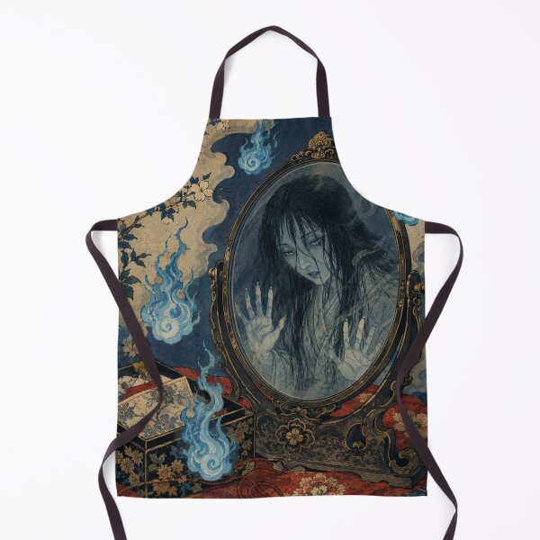 Item preview, Mirror Haunting - Vintage Japanese Yurei Ghost Ukiyo-e Woodblock designed and sold by bapupa.