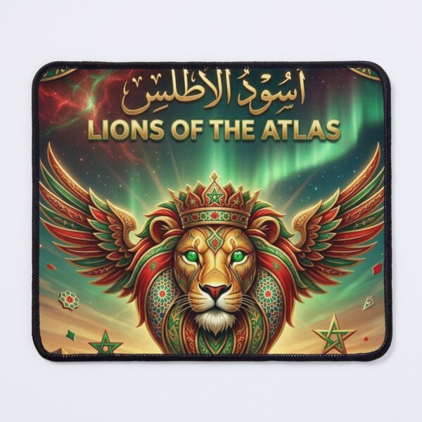Item preview, Morocco Lions of the Atlas Soccer 2026 Vertical Poster designed and sold by Aram250.
