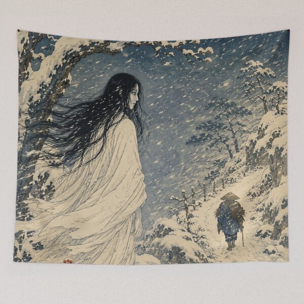 Item preview, Snowy Apparition - Vintage Japanese Yurei Ghost Ukiyo-e Woodblock designed and sold by bapupa.
